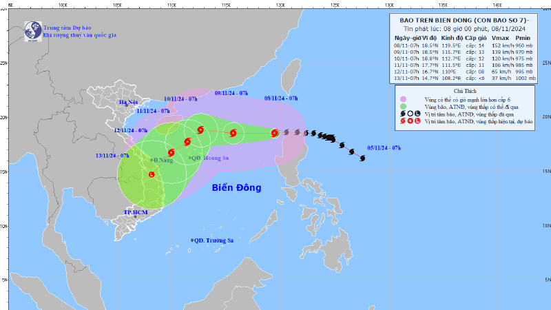 Tin bão trên Biển Đông (cơn bão số 07)