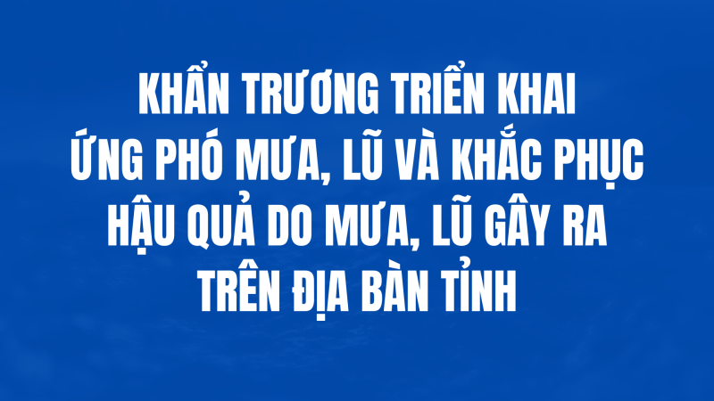 Khẩn trương triển khai ứng phó mưa, lũ và khắc phục hậu quả do mưa, lũ gây ra trên địa bàn tỉnh