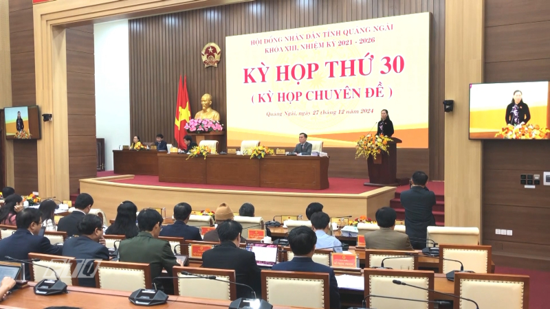 Kỳ họp thứ 30, Hội đồng Nhân dân tỉnh tỉnh Quảng Ngãi thông qua nhiều nội dung quan trọng