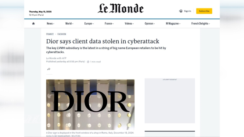 Tấn công mạng nhằm vào Christian Dior
