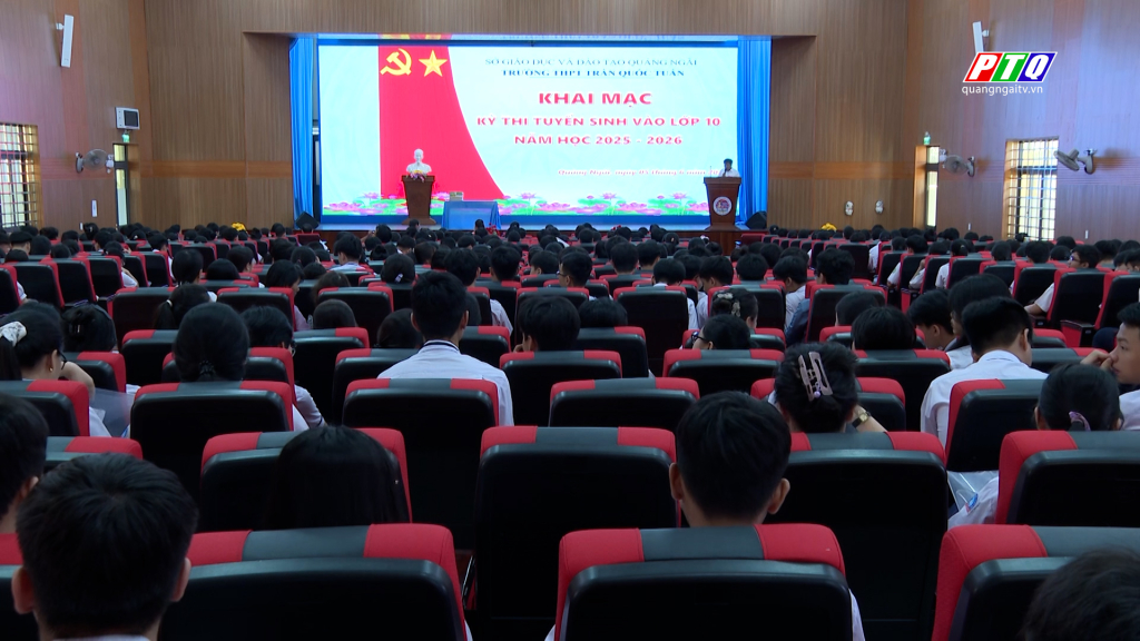 Lễ khai mạc Kỳ thi tuyển sinh vào lớp 10 THPT, năm học 2025 – 2026 tại điểm thi Trường THPT Trần Quốc Tuấn.