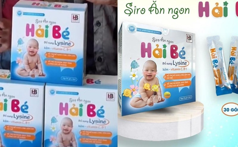 Siro ăn ngon Hải Bé được quảng cáo trên các mạng xã hội và sàn thương mại điện tử. Ảnh: Chụp màn hình