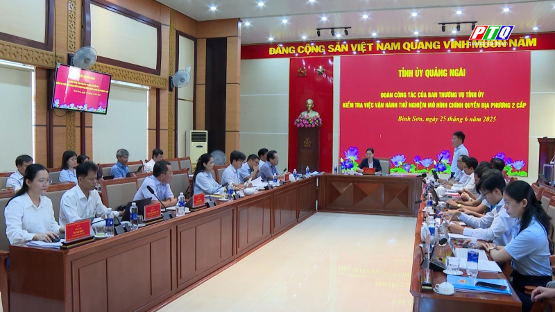 Bí thư Tỉnh ủy kiểm tra công tác vận hành thử chính quyền địa phương 02 cấp tại Bình Sơn