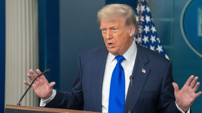 Tổng thống Mỹ Donald Trump trong cuộc họp báo tại Washington D.C