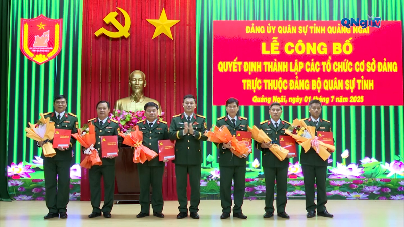 Thành lập các Đảng bộ trực thuộc Đảng ủy Quân sự tỉnh Quảng Ngãi