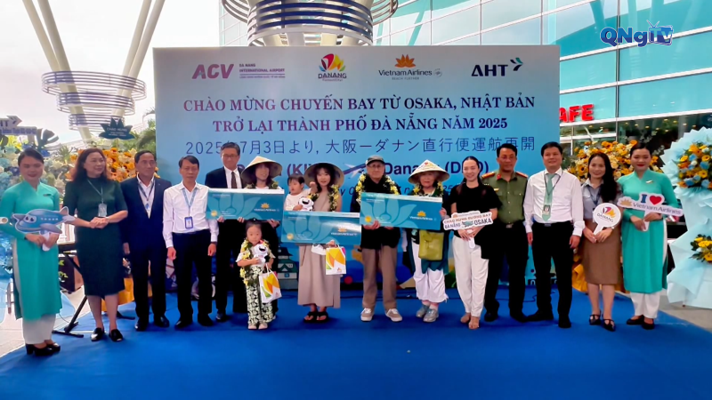 Đ&agrave; Nẵng đ&oacute;n chuyến bay đầu ti&ecirc;n từ Osaka sau thời gian tạm dừng