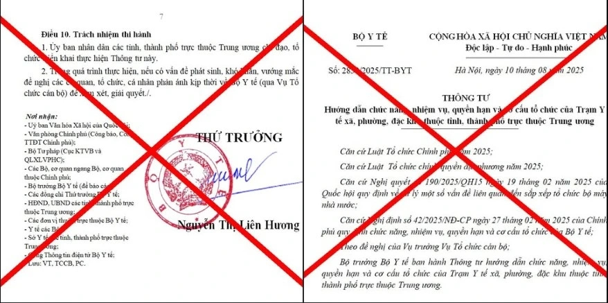 Văn bản giả mạo đang lan truyền trên mạng xã hội