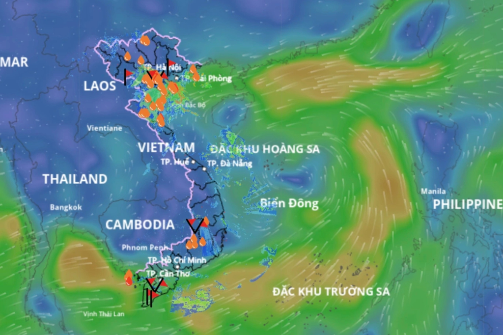Áp thấp nhiệt đới có thể hình thành trên Biển Đông trong hôm nay (Ảnh: Hệ thống giám sát thiên tai).