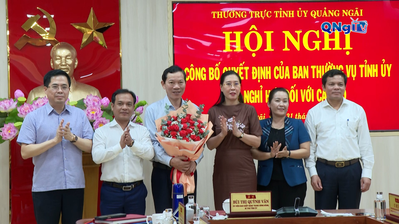 Công bố Quyết định nghỉ hưu đối với nguyên Trưởng Ban Tuyên giáo và Dân vận Tỉnh ủy Võ Thanh An