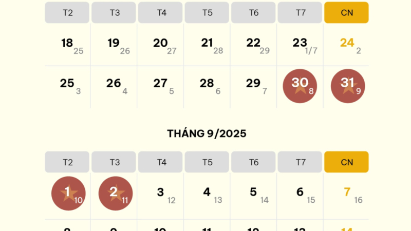 Nghỉ Quốc khánh kéo dài 4 ngày