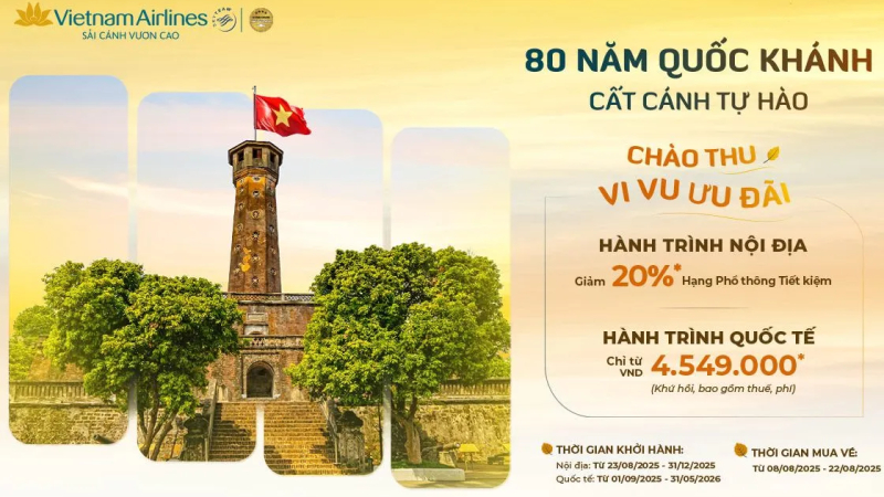 Hàng loạt hãng bay giảm giá vé chào thu, mừng Quốc khánh 2/9