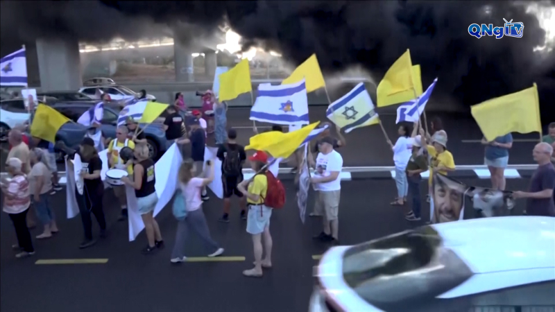 Biểu tình tại Israel kêu gọi đạt thỏa thuận giải cứu con tin ở Gaza