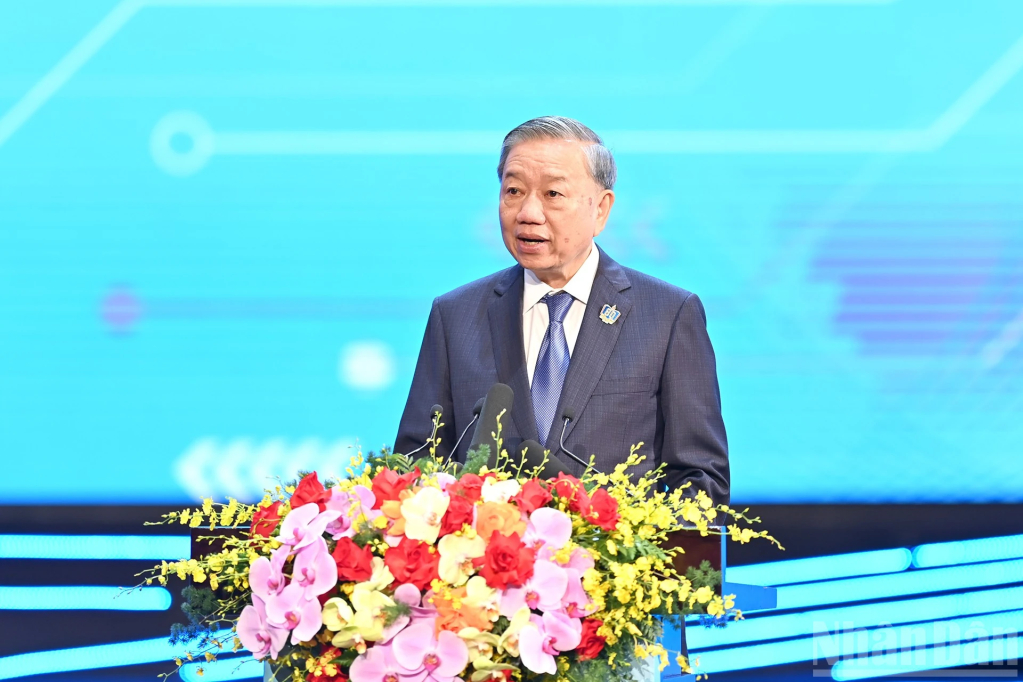 Tổng Bí thư Tô Lâm phát biểu tại lễ kỷ niệm. Ảnh: NDO