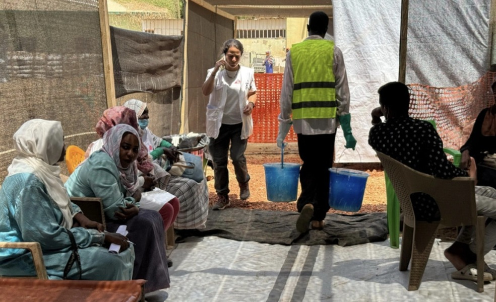 Bệnh nhân mắc tả được điều trị tại trung tâm y tế ở Kosti, bang White Nile, Sudan.
