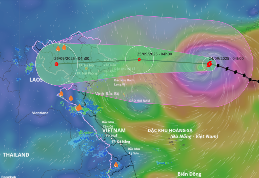 Dự báo về đường đi của bão Ragasa