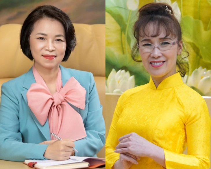 Bà Phạm Thu Hương - Phó chủ tịch Vingroup (trái) và bà Nguyễn Thị Phương Thảo - Chủ tịch Vietjet Air