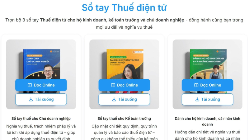 Phát hành 3 cuốn sổ tay thuế điện tử hỗ trợ người nộp thuế