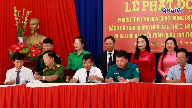 Xã Mỏ Cày phát động thi đua chào mừng Đại hội đại biểu Đảng bộ tỉnh Quảng Ngãi