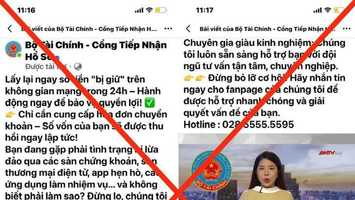 Cảnh báo fanpage giả mạo Bộ Tài chính