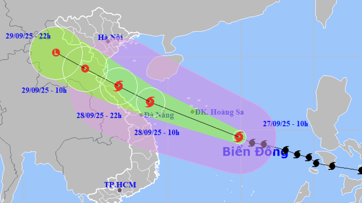 Bão bualoi mạnh thêm, miền Trung có thể hứng cùng lúc nhiều thiên tai