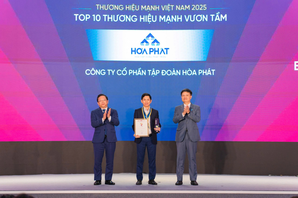 Hòa Phát vào Top 10 Thương hiệu Mạnh Vươn tầm 2025