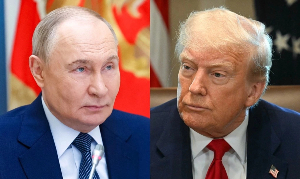 Tổng thống Vladimir Putin (trái) và Tổng thống Donald Trump. Ảnh :AFP