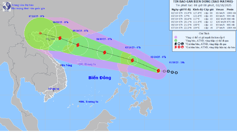 Tin bão gần Biển Đông - cơn bão Matmo