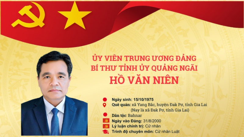 Chân dung Bí thư Tỉnh ủy Quảng Ngãi Hồ Văn Niên