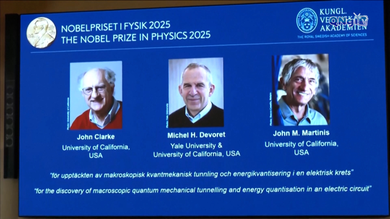 Nobel vật lý 2025 vinh danh 03 nhà khoa học Mỹ