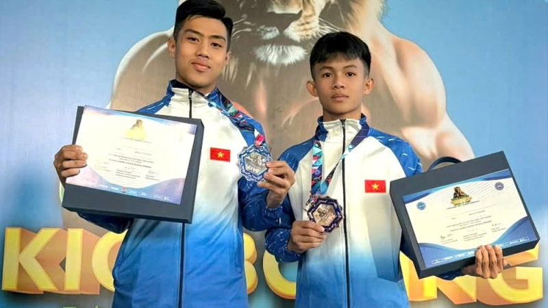 Hai vận động viên Quảng Ngãi đoạt giải Cúp Kickboxing thế giới
