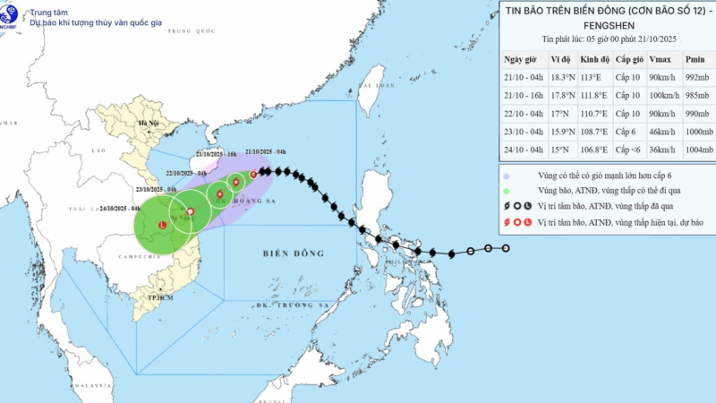 Bão số 12 Fengshen gặp không khí lạnh đổi hướng