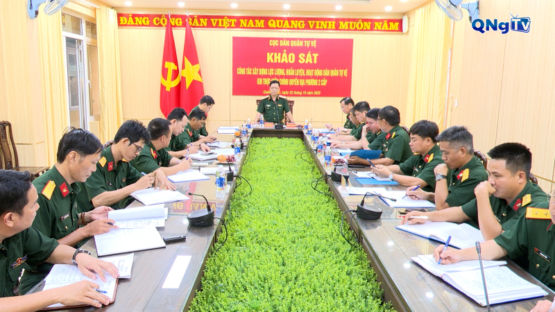 Khảo s&aacute;t c&ocirc;ng t&aacute;c x&acirc;y dựng lực lượng tại Quảng Ng&atilde;i