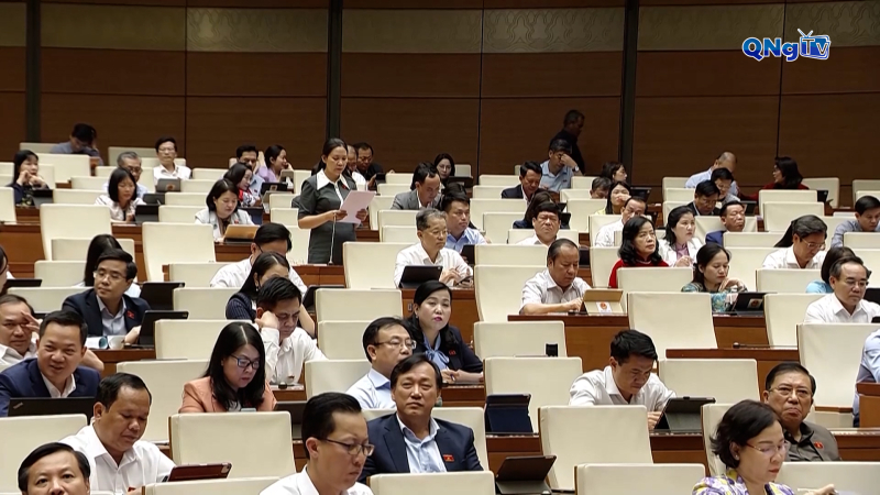 Đại biểu Quốc hội tỉnh Quảng Ngãi tham gia thảo luận tại hội trường