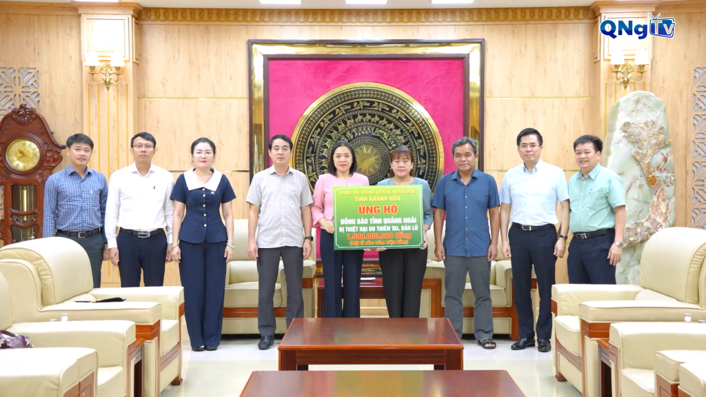 Tỉnh Khánh Hòa hỗ trợ Quảng Ngãi 1,5 tỷ đồng khắc phục hậu quả mưa lũ