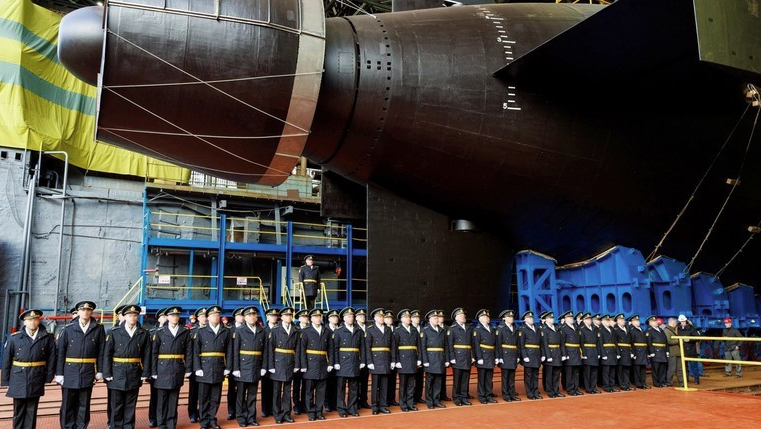 Nga tổ chức lễ ra mắt tàu ngầm hạt nhân mới mang tên “Khabarovsk”, ngày 1-11-2025. Ảnh: TVzvezda 