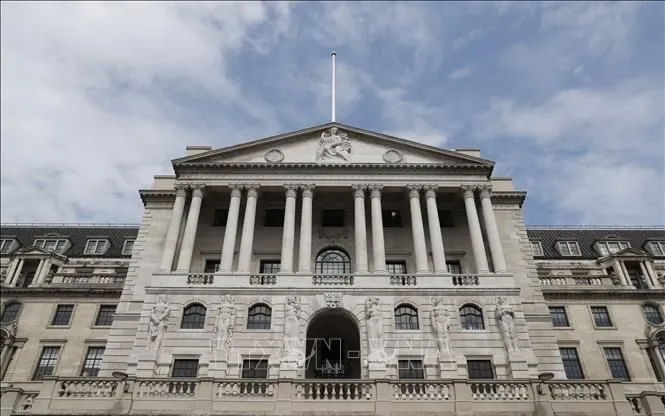 Trụ sở Ngân hàng Trung ương Anh (BoE) ở London. Ảnh: AFP/TTXVN