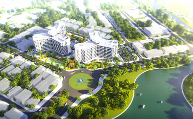 Phối cảnh khu nhà ở xã hội thuộc Khu đô thị mới Phú Mỹ, tỉnh Quảng Ngãi do Tổng Công ty Đầu tư phát triển nhà và đô thị làm chủ đầu tư. Ảnh: Chủ đầu tư.