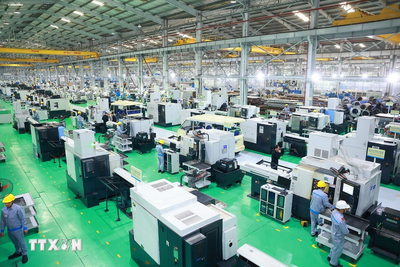 Một trạm sạc xe điện tại Hà Nội. (Ảnh: Xuân Quảng/Vietnam+)