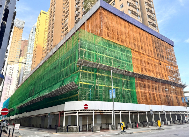 Giàn giáo tre rất phổ biến ở Hong Kong - Ảnh: TTXVN