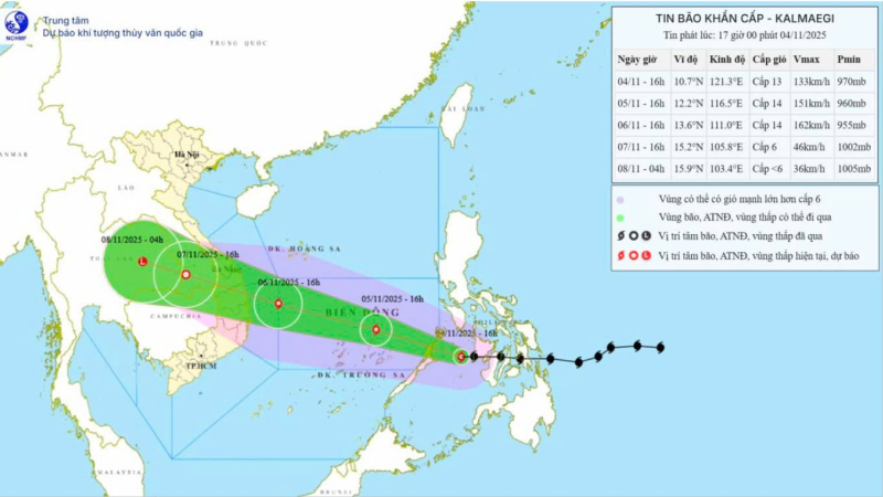 Tin bão khẩn cấp (cơn bão Kalmaegi)