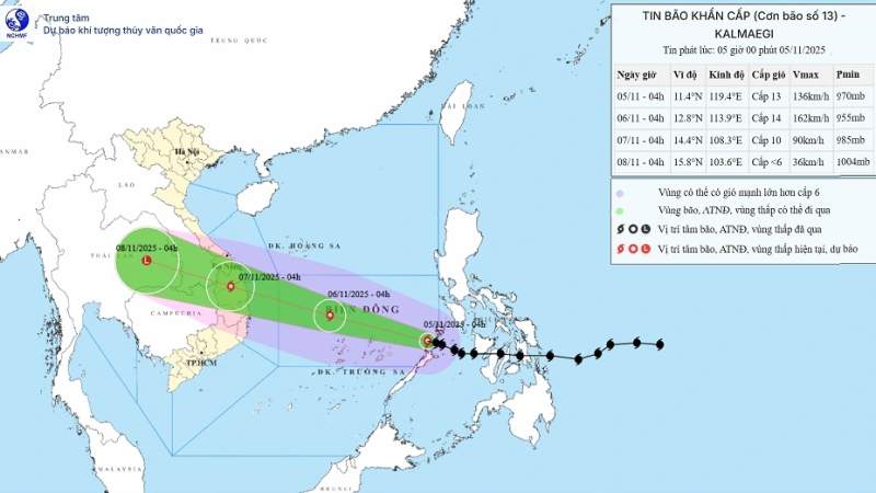 Công điện chỉ đạo tập trung ứng phó bão số 13
