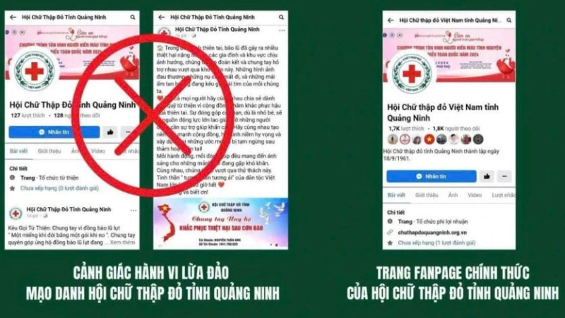 Cảnh báo, khuyến nghị người dân nâng cao cảnh giác tài khoản, fanpage giả mạo kêu gọi quyên góp, chiếm