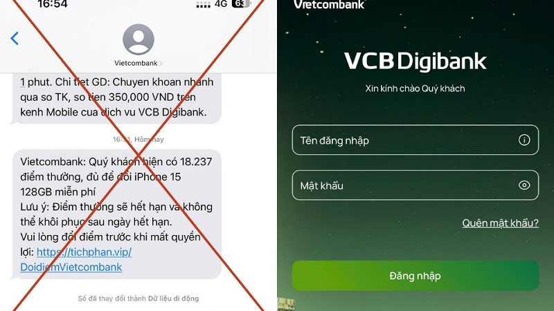 Cảnh báo mạo danh SMS Vietcombank lừa đảo đánh cắp thông tin thẻ