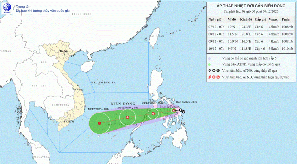 Áp thấp nhiệt đới sẽ vào Biển Đông trong ngày hôm nay.