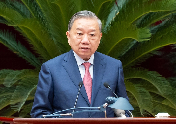 Tổng Bí thư Tô Lâm phát biểu khai mạc hội nghị - Ảnh: GIA HÂN