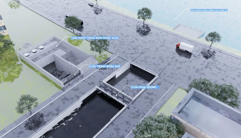 Mục tiêu của dự án là hoàn thiện hệ thống tiêu thoát nước mưa, thu gom và xử lý nước thải khu vực đô thị phía Nam sông Trà Khúc.