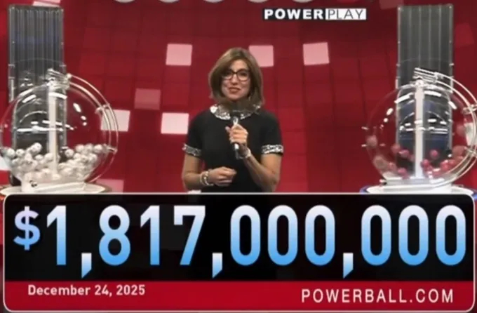 Màn quay thưởng giải Powerball đêm 24/12. Ảnh: AP