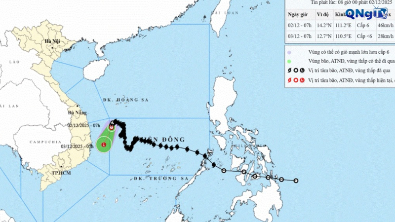 Áp thấp nhiệt đới suy yếu thành vùng áp thấp