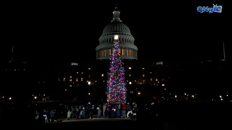 Thắp sáng cây thông Noel tại điện Capitol 