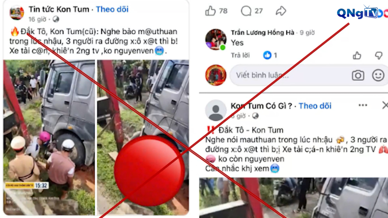 Thông tin sai lệch tai nạn giao thông tại xã Kon Đào